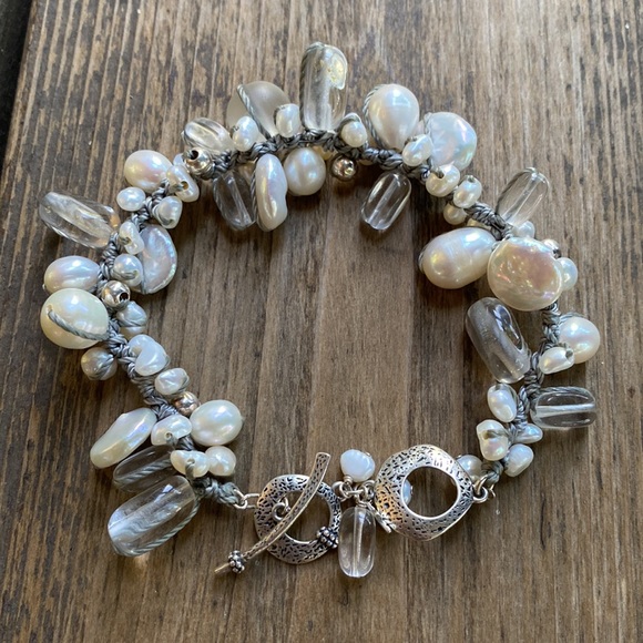 Like New Silpada Effervescence Pearl Beaded Bracelet Retired B2180 - Picture 6 of 12